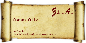 Zsebe Aliz névjegykártya